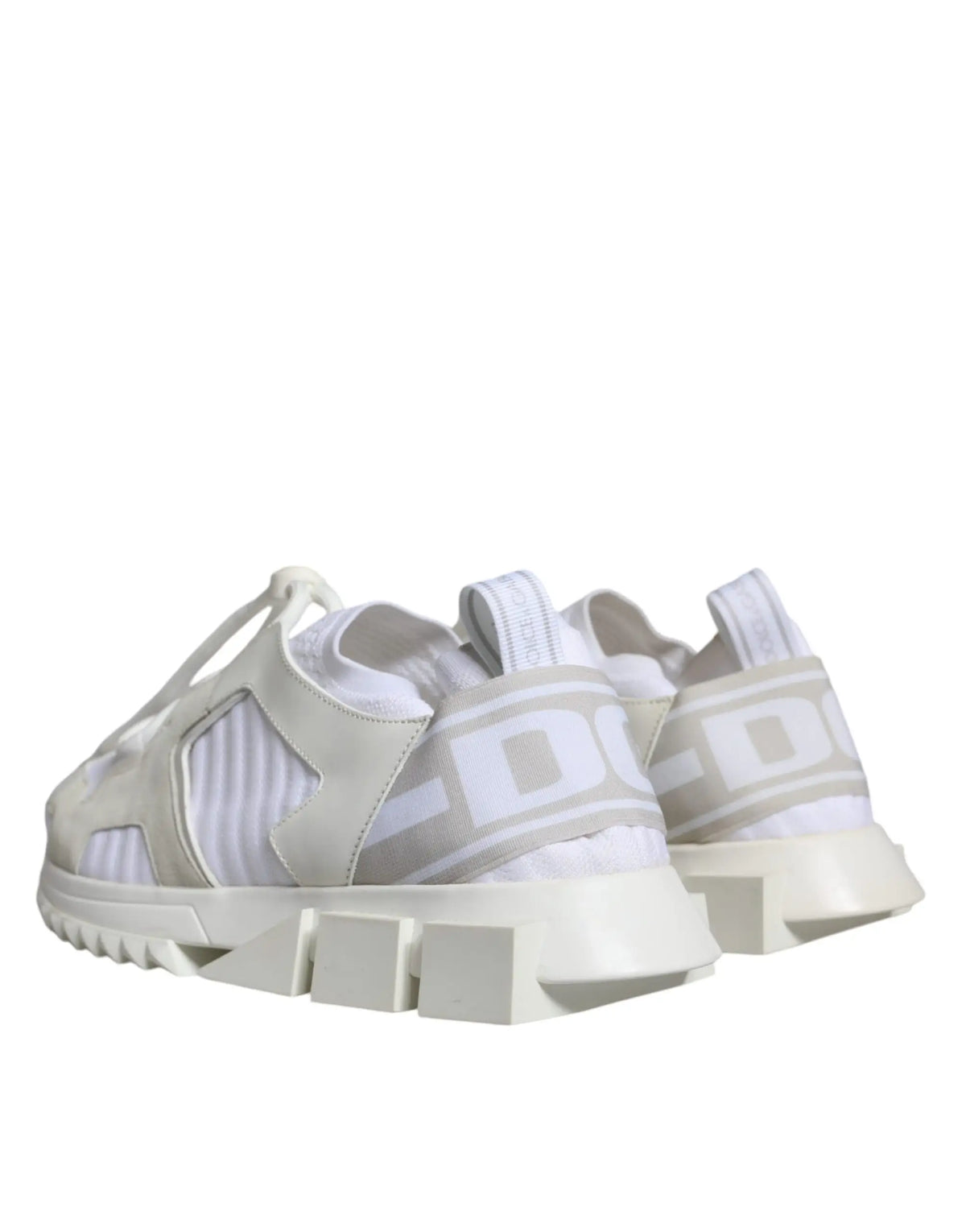 Baskets dolce & gabbana sorrento blanches en mesh et cuir avec semelle épaisse moderne et logo adidas gris