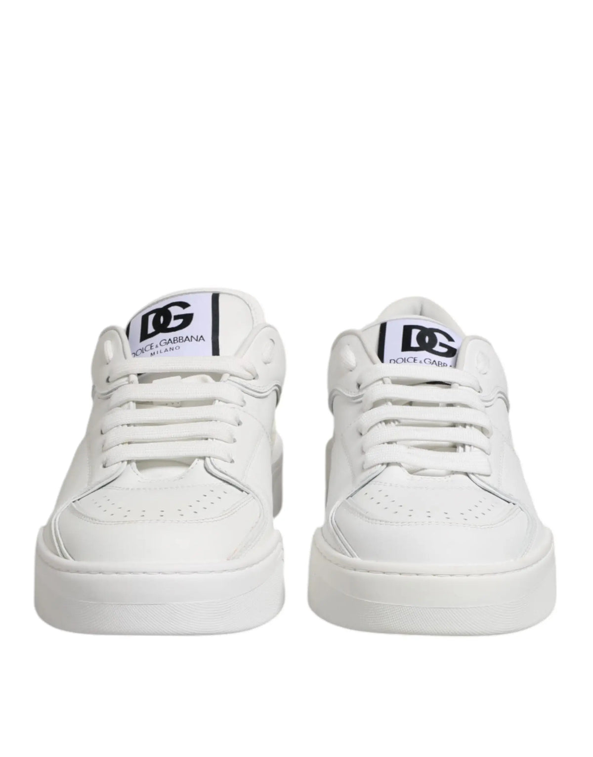 Baskets basses miami en cuir blanc dolce gabbana avec design minimaliste et logo audacieux sur la languette
