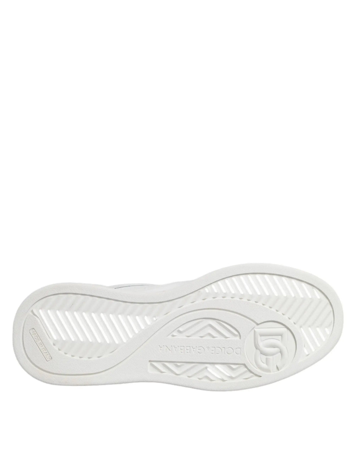 Semelle en caoutchouc blanc embossée dolce & gabbana avec motifs géométriques pour baskets basses en cuir miami