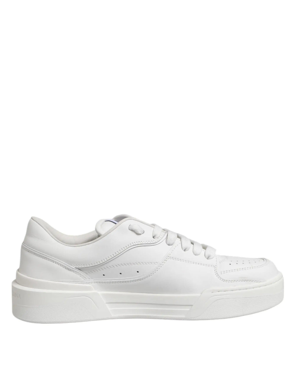 Sneakers dolce & gabbana miami en cuir blanc à tige basse avec semelle plateforme épaisse au design minimaliste