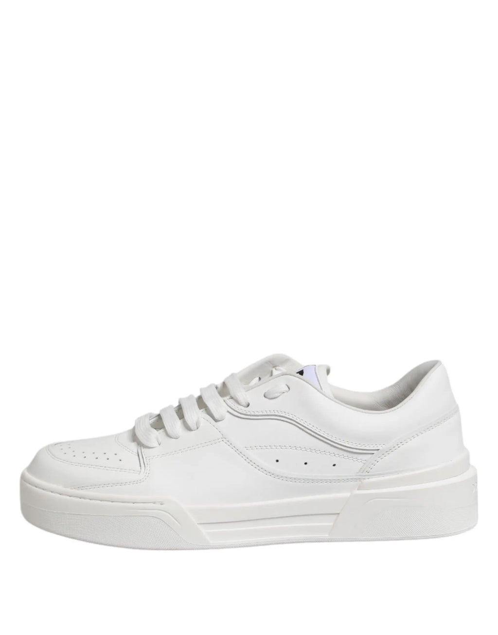 Dolce & gabbana white miami leather low top sneakers with clean minimalist design and subtle perforated detailing