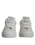 Dolce & gabbana white miami leather low top sneakers with white leather dna detail