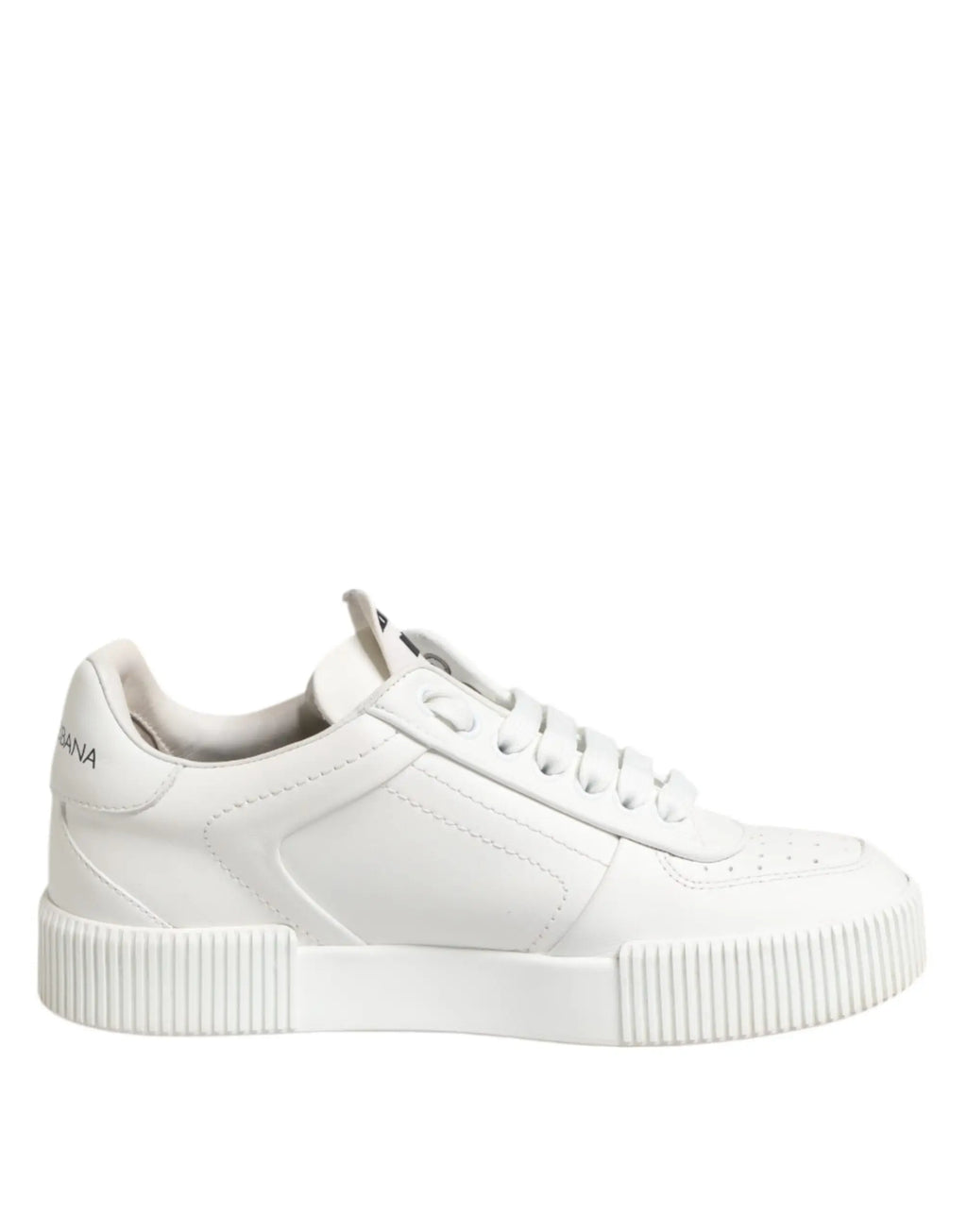 Baskets basses dolce & gabbana miami en cuir blanc avec semelle en caoutchouc nervurée et design minimaliste propre