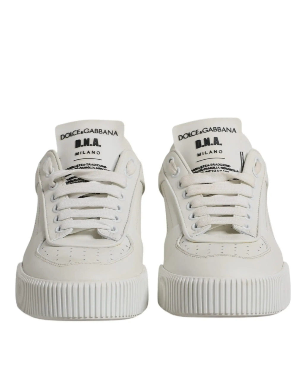 Baskets basses en cuir blanc dolce gabbana miami avec détail dna pour un style décontracté