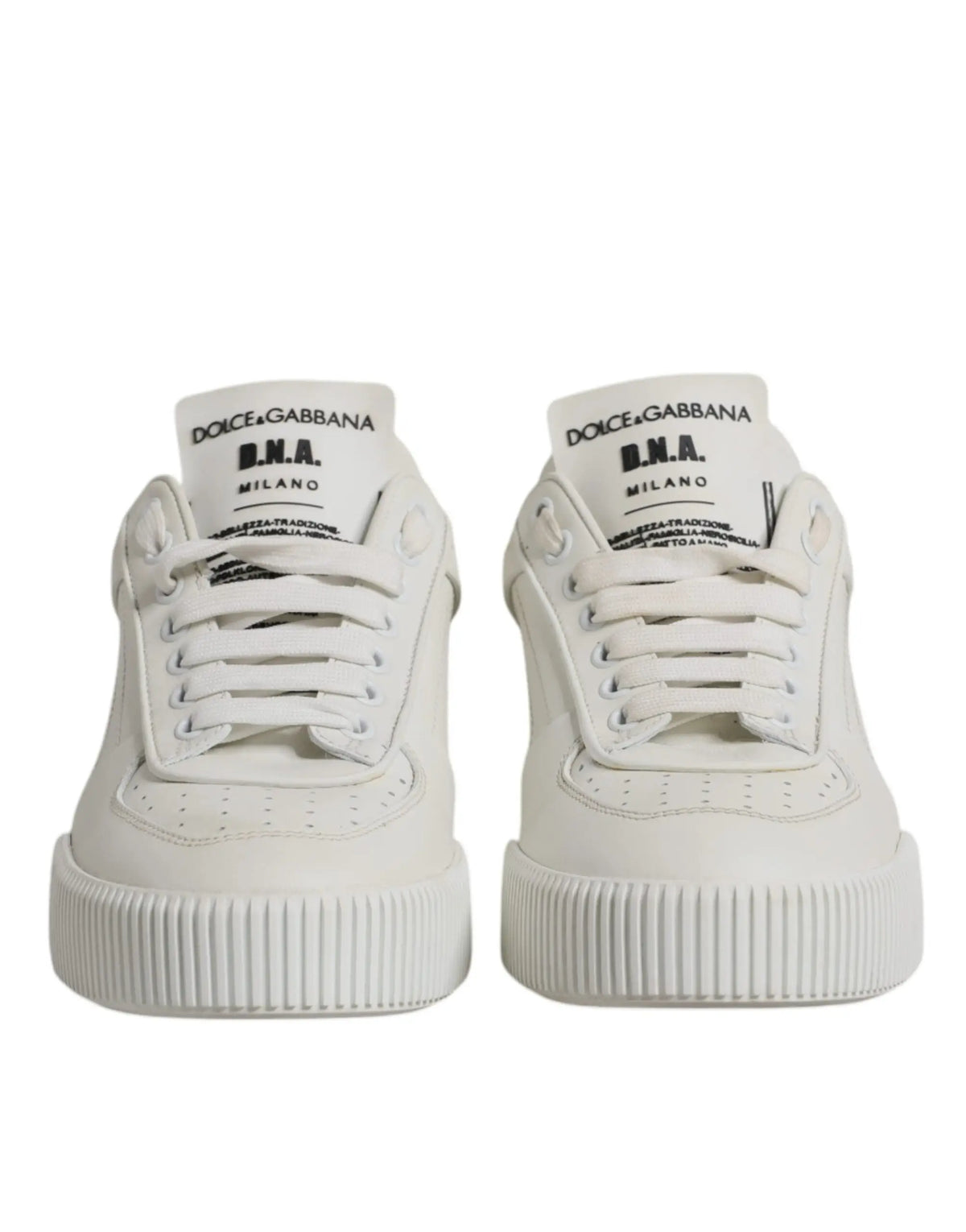 Baskets basses en cuir blanc dolce gabbana miami avec détail dna pour un style décontracté