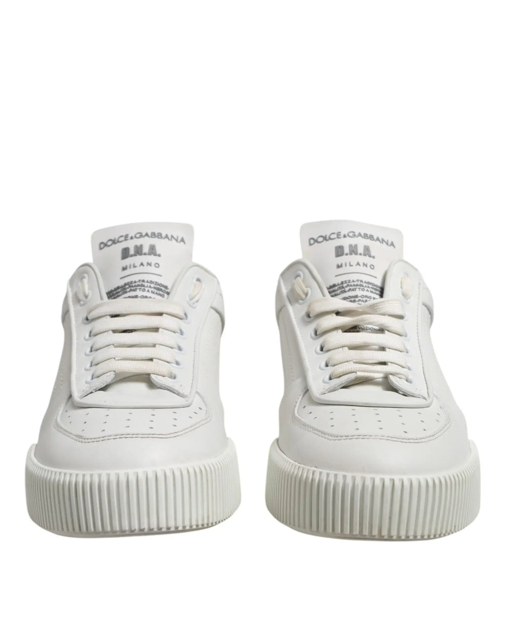 Baskets basses dolce & gabbana miami en cuir blanc avec détails bna pour un style décontracté et élégant