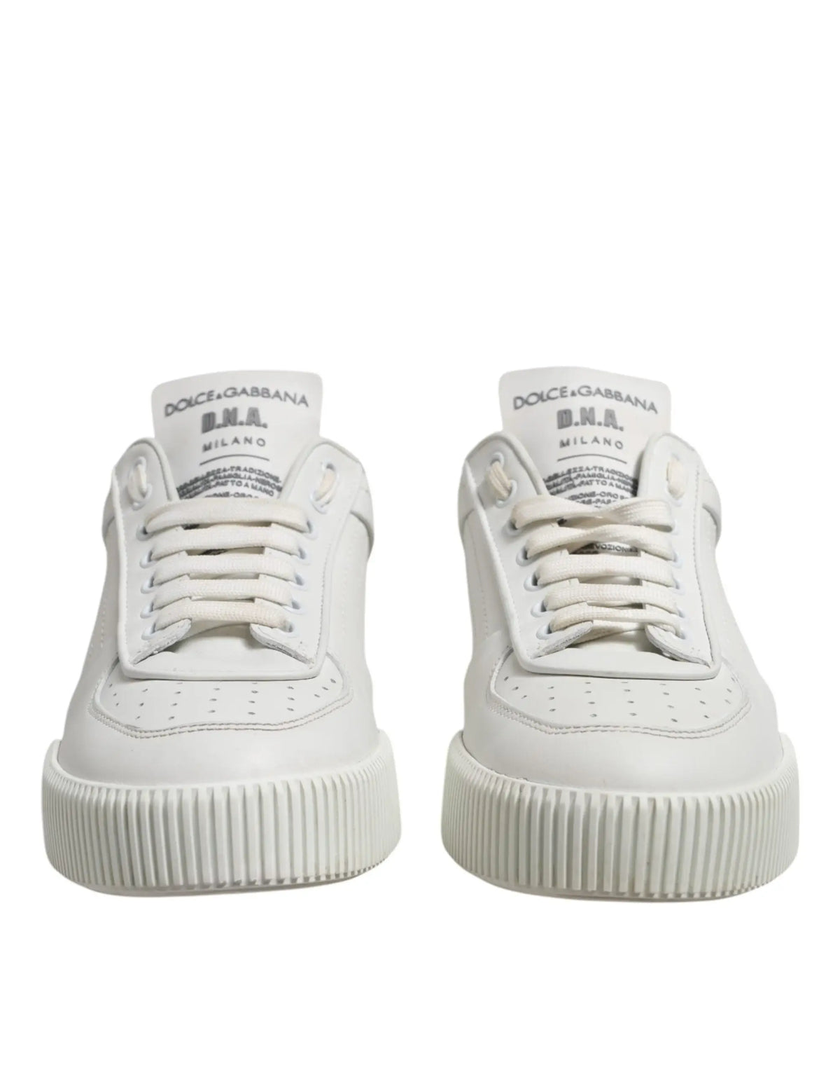 Baskets basses dolce & gabbana miami en cuir blanc avec détails bna pour un style décontracté et élégant