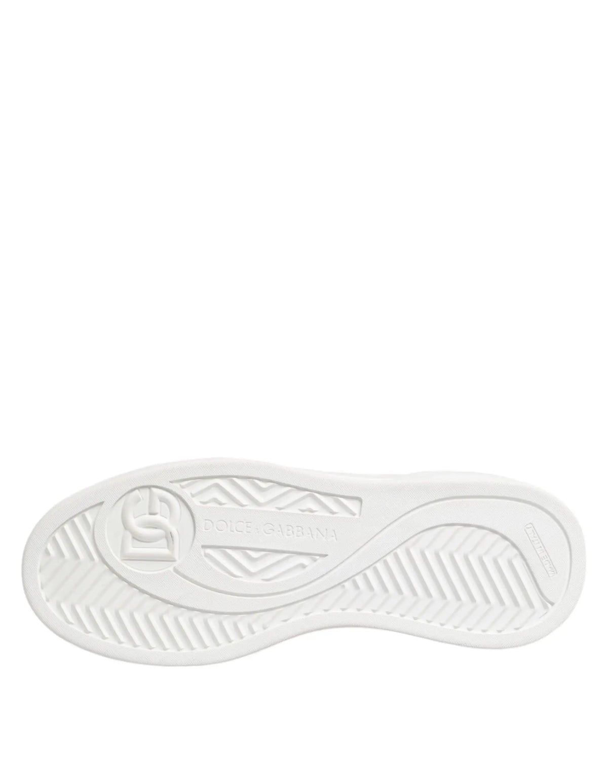 Semelle blanche en caoutchouc avec logo embossé dolce et gabbana et motif adhérent pour sneakers basses en cuir miami