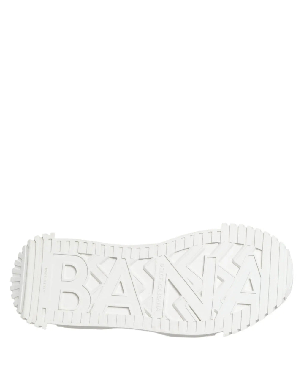 Semelle blanche en caoutchouc avec logo banana embossé de sneakers dolce & gabbana ns1 en toile et cuir