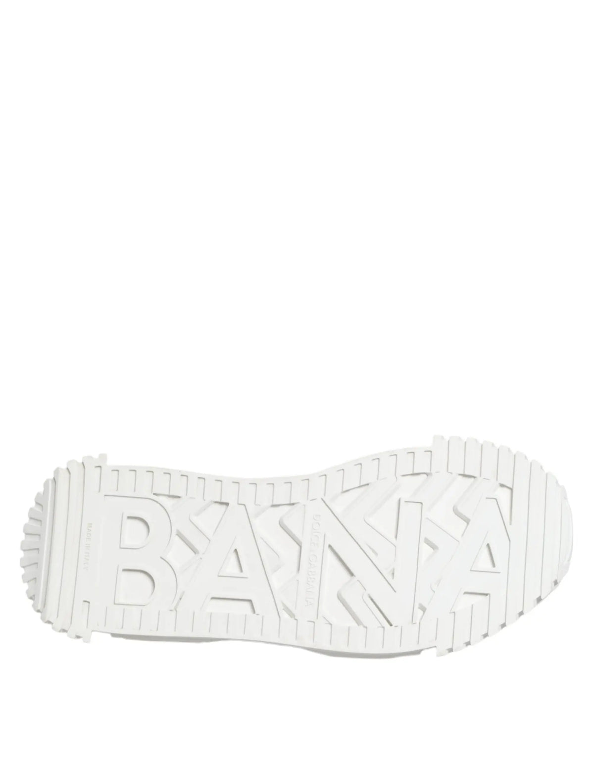 Semelle blanche en caoutchouc avec logo banana embossé de sneakers dolce & gabbana ns1 en toile et cuir
