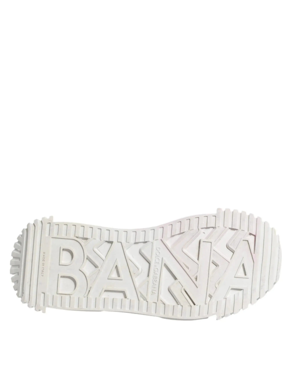 Semelle extérieure blanche en caoutchouc avec logo banana embossé et motif antidérapant des baskets basses dolce & gabbana ns1