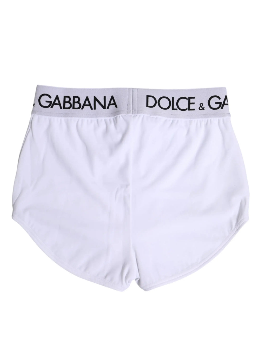Dolce & gabbana boxer briefs en nylon blanc avec taille élastique grise et logo noir