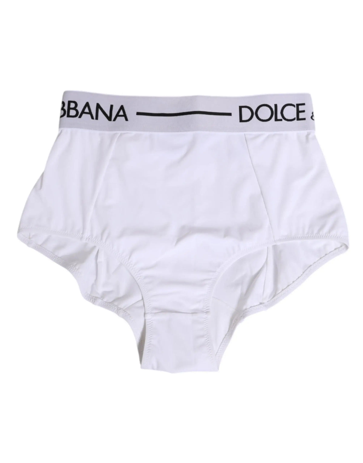 Briefs dolce & gabbana blanc en nylon avec ceinture logo noire pour un confort stylé