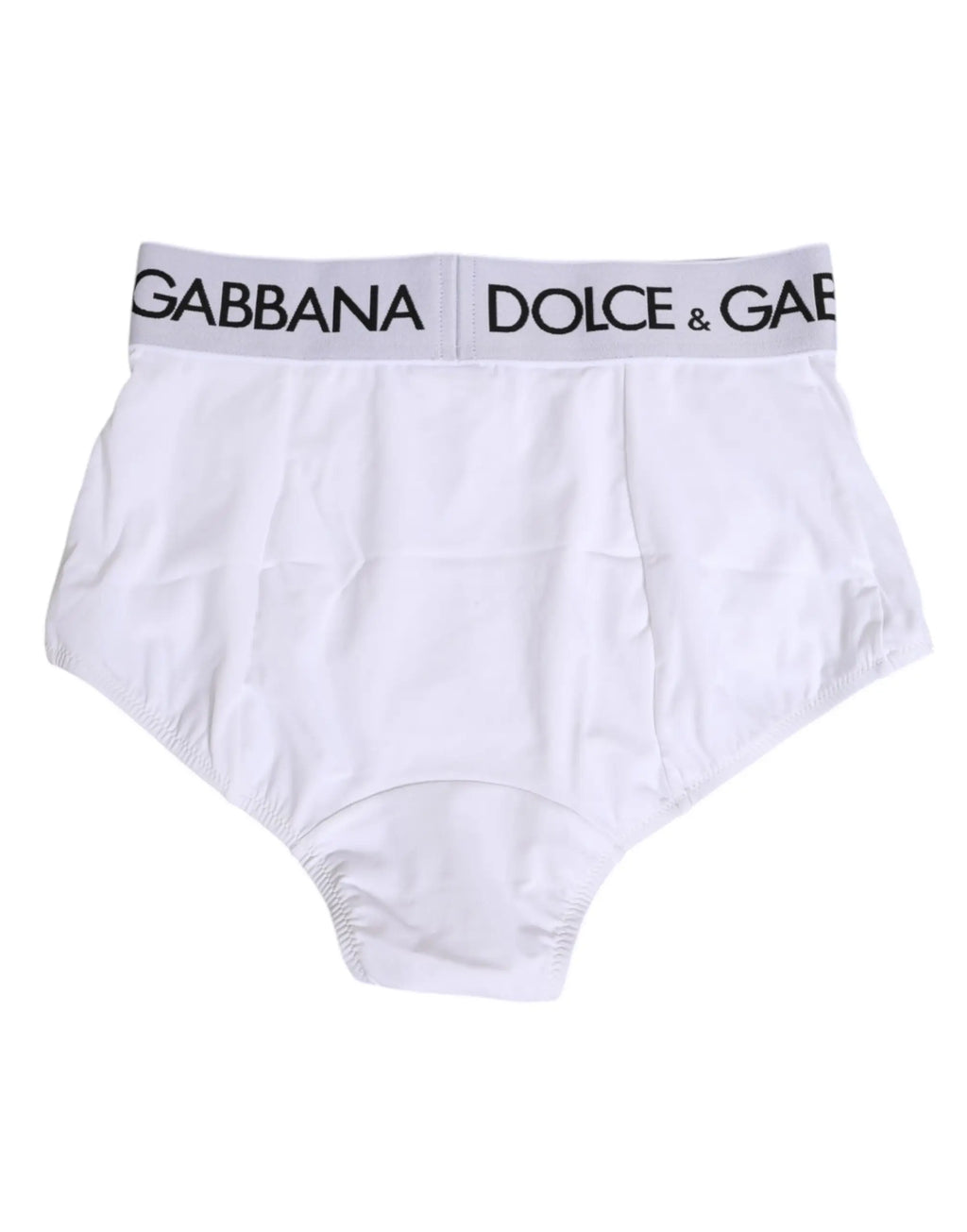 Slip blanc en nylon dolce & gabbana avec ceinture grise logo noir gabbana et dolce & gabbana