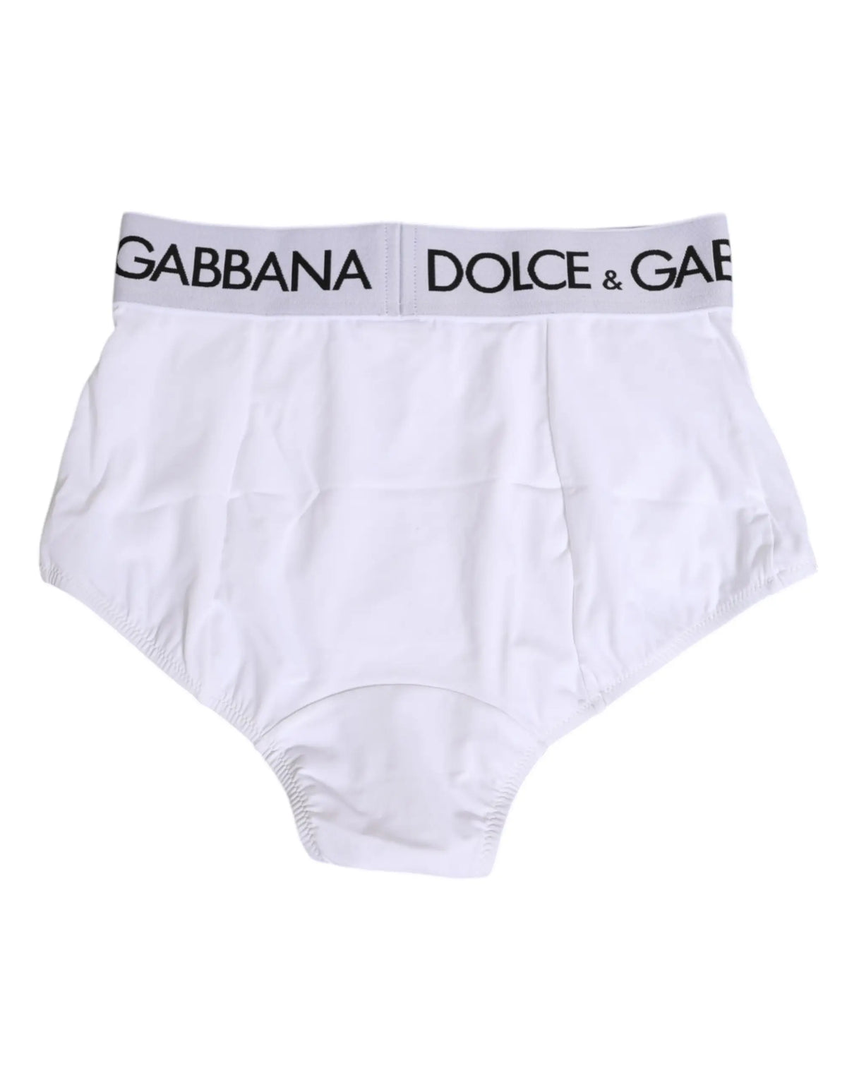 Slip blanc en nylon dolce & gabbana avec ceinture grise logo noir gabbana et dolce & gabbana