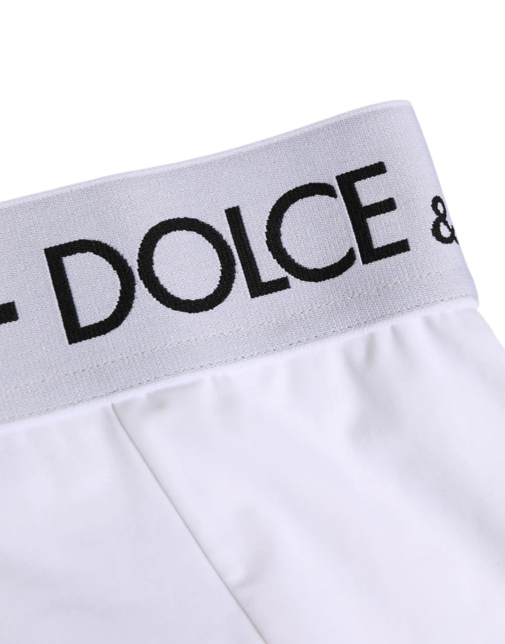 Boxer dolce & gabbana blanc en nylon avec ceinture élastique gris contrastant et logo noir visible
