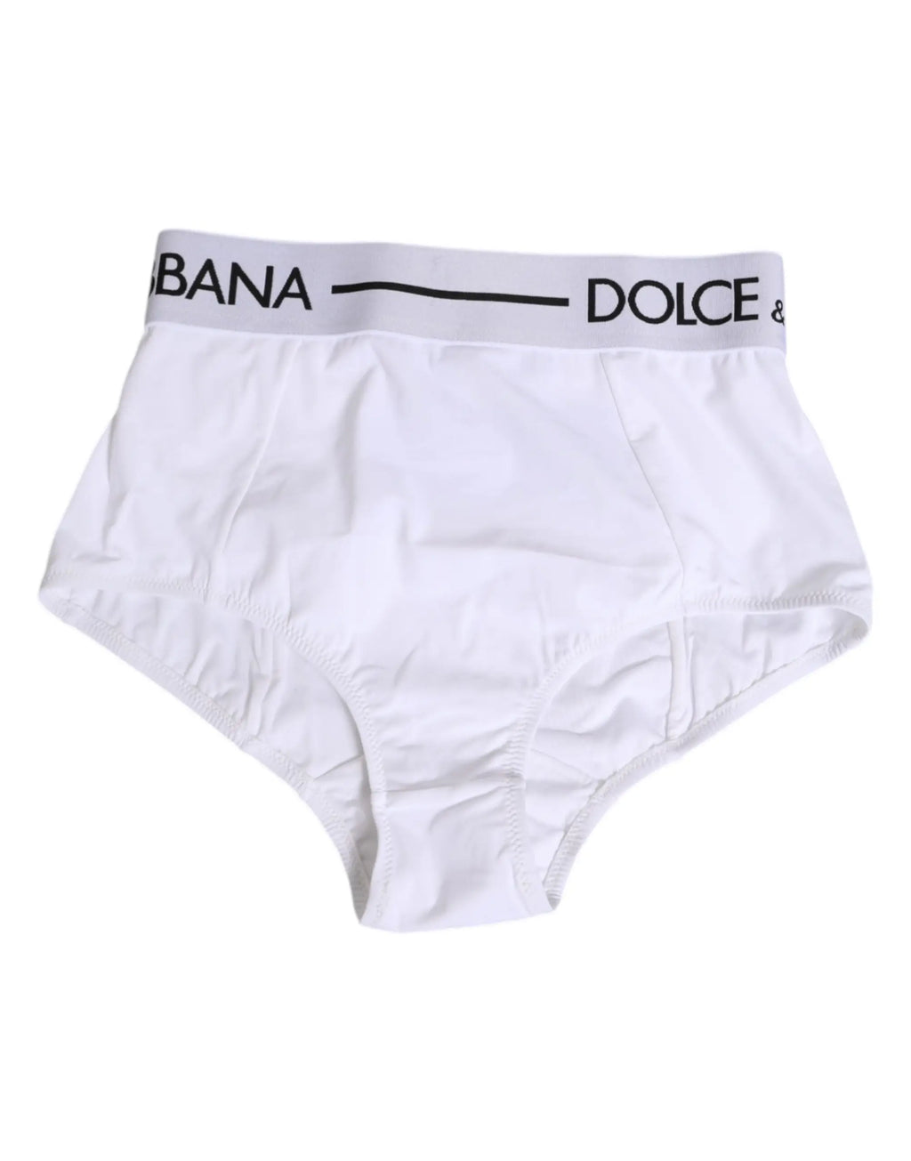 Dolce gabbana blanc nylon slip avec bande logo noire taille elastique pour homme
