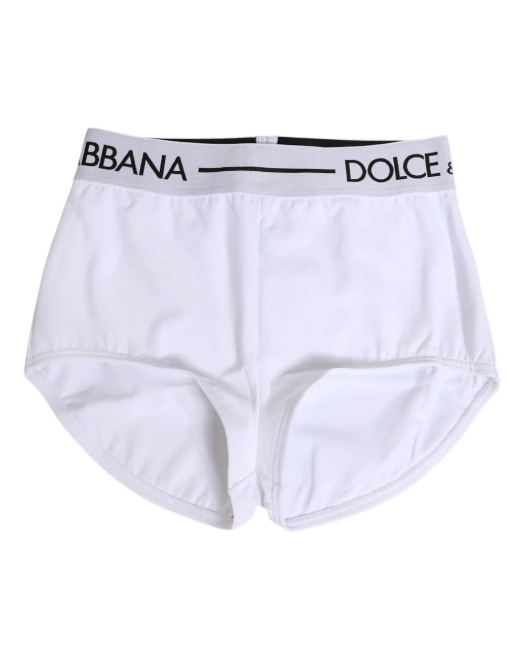 Culotte dolce & gabbana blanche en nylon avec bande logo noire taille haute pour homme