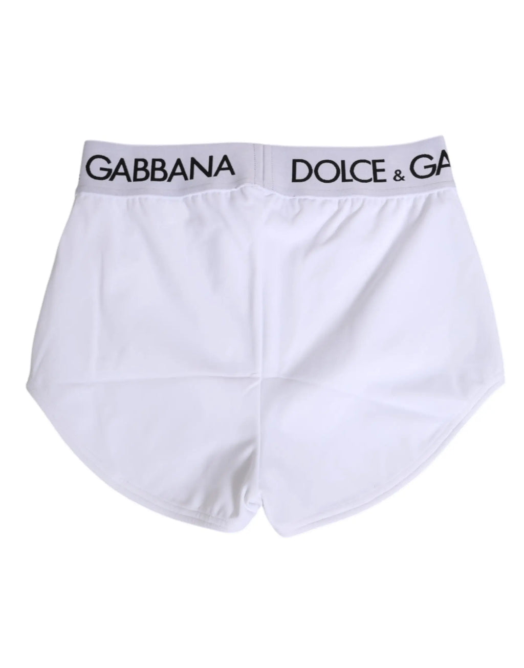 Boxer blanc dolce gabbana en nylon avec taille grise élastique et logo noir pour un confort quotidien