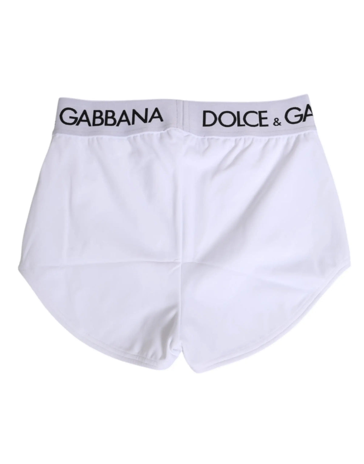 Boxer blanc dolce gabbana en nylon avec taille grise élastique et logo noir pour un confort quotidien