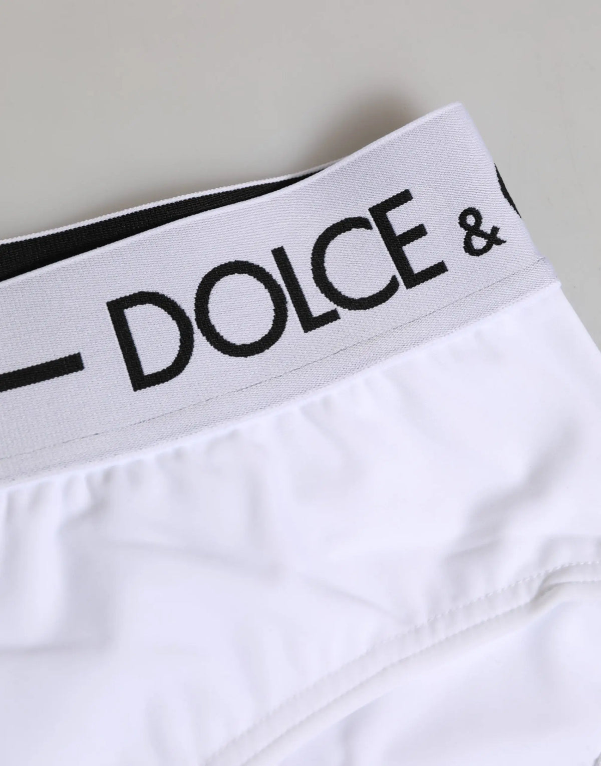 Boxer dolce & gabbana blanc en nylon avec logo noir sur la ceinture élastique