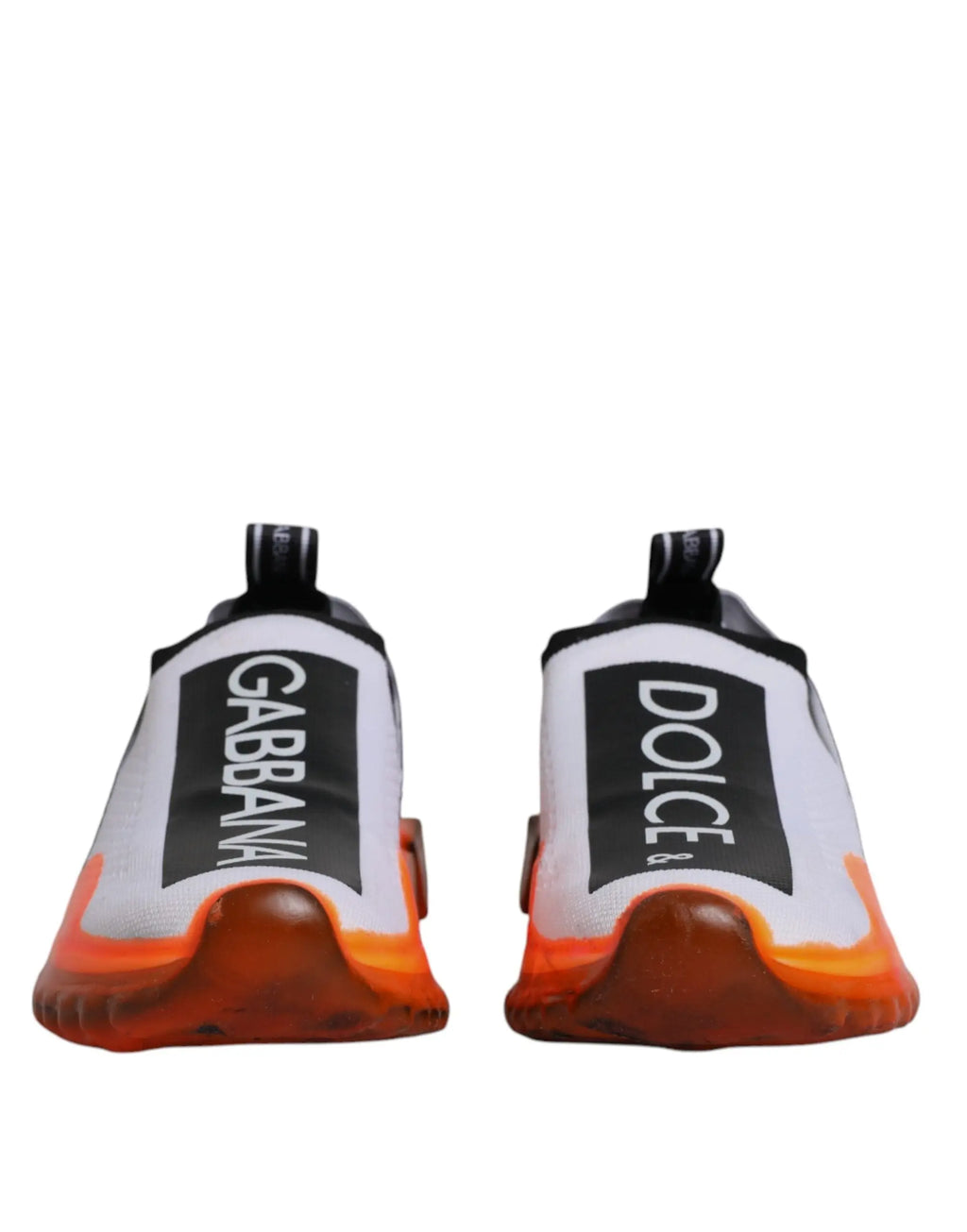 Baskets slip-on dolce gabbana sorrento blanches et orange avec panneaux noirs et logo visible