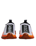Baskets slip-on dolce gabbana sorrento blanches et orange avec panneaux noirs et logo visible