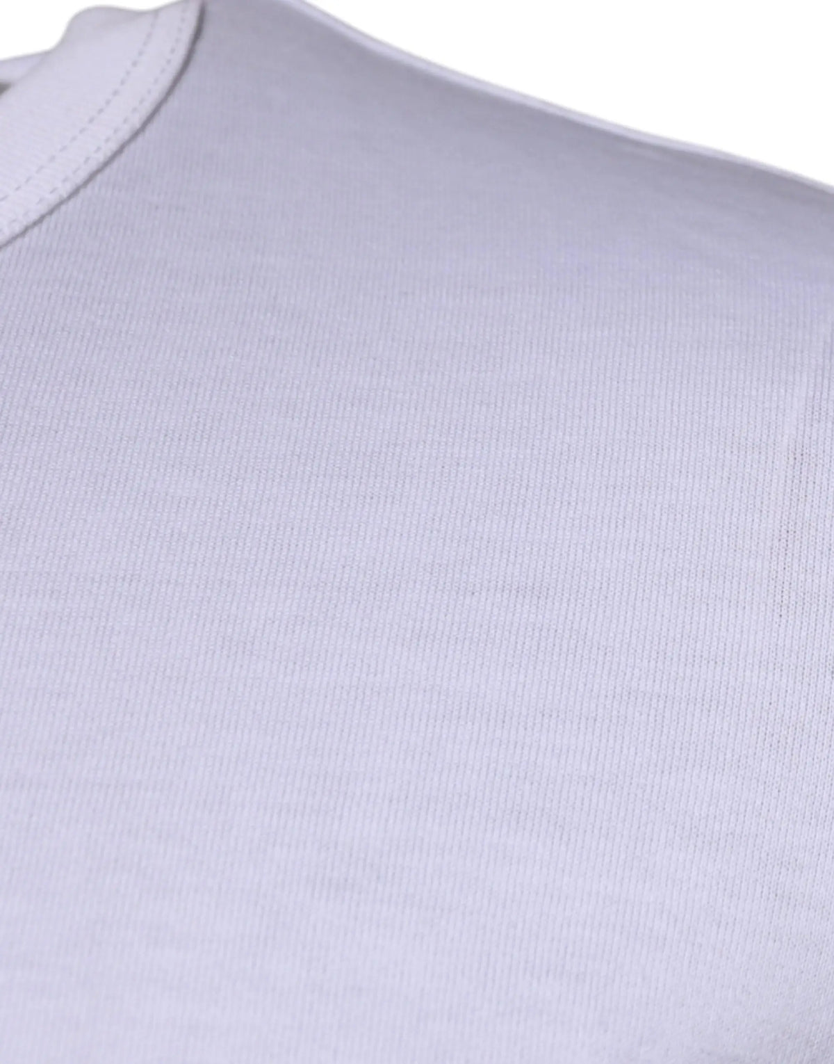 T-shirt dolce & gabbana blanc panda king en coton côtelé gris clair doux avec encolure ronde simple