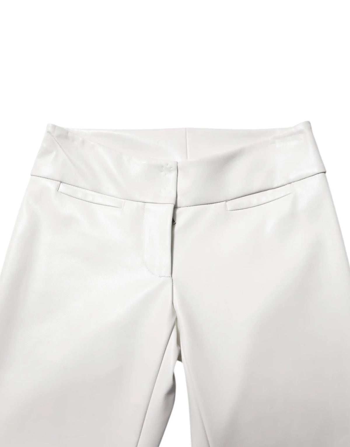 Pantalon blanc en similicuir dolce & gabbana taille haute avec poches avant et coupe effilée