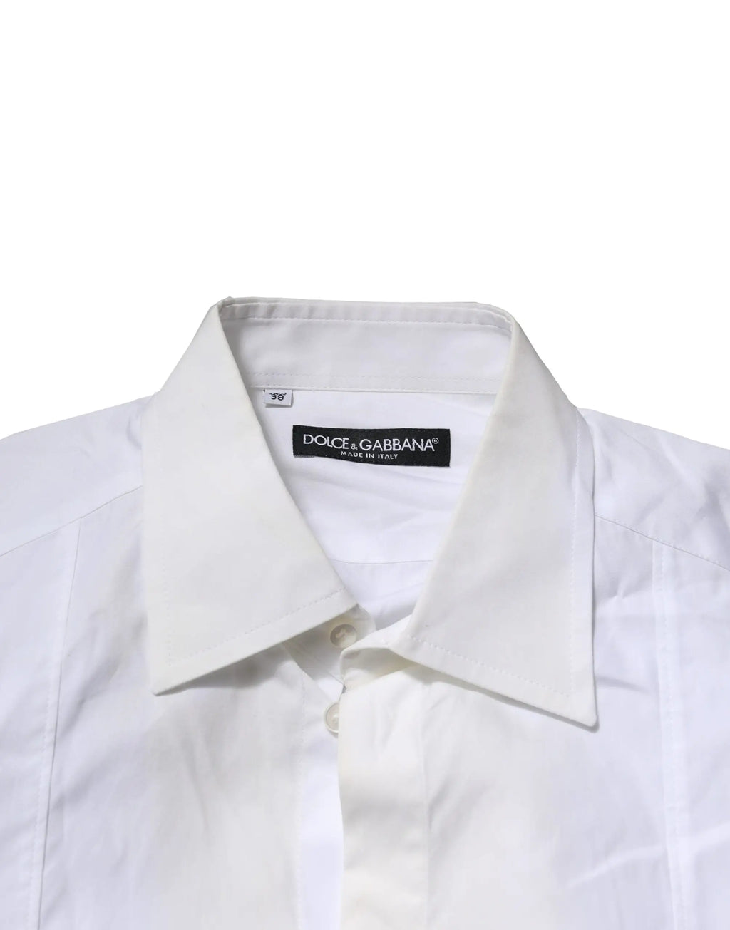 Chemise blanche dolce & gabbana pour homme en popeline de coton avec col classique et boutonnage avant
