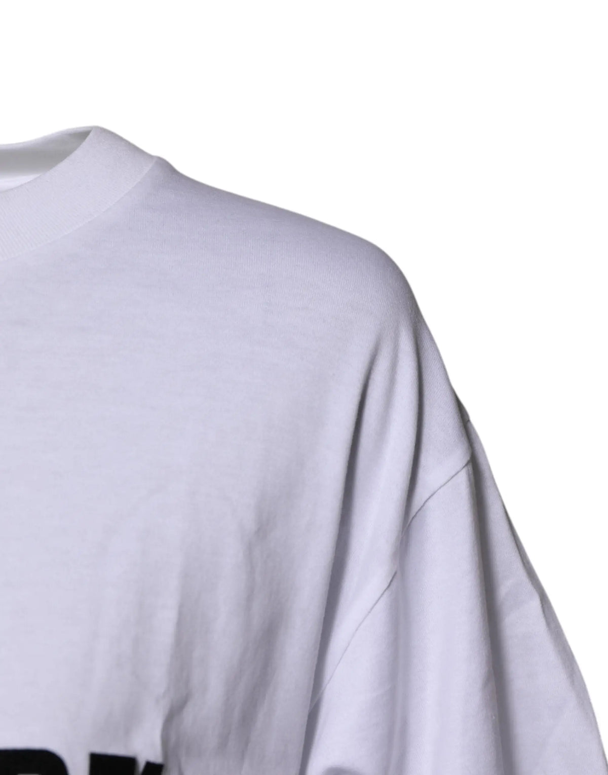 Dolce & gabbana t shirt blanc en coton avec impression graphique noire sur la poitrine col rond