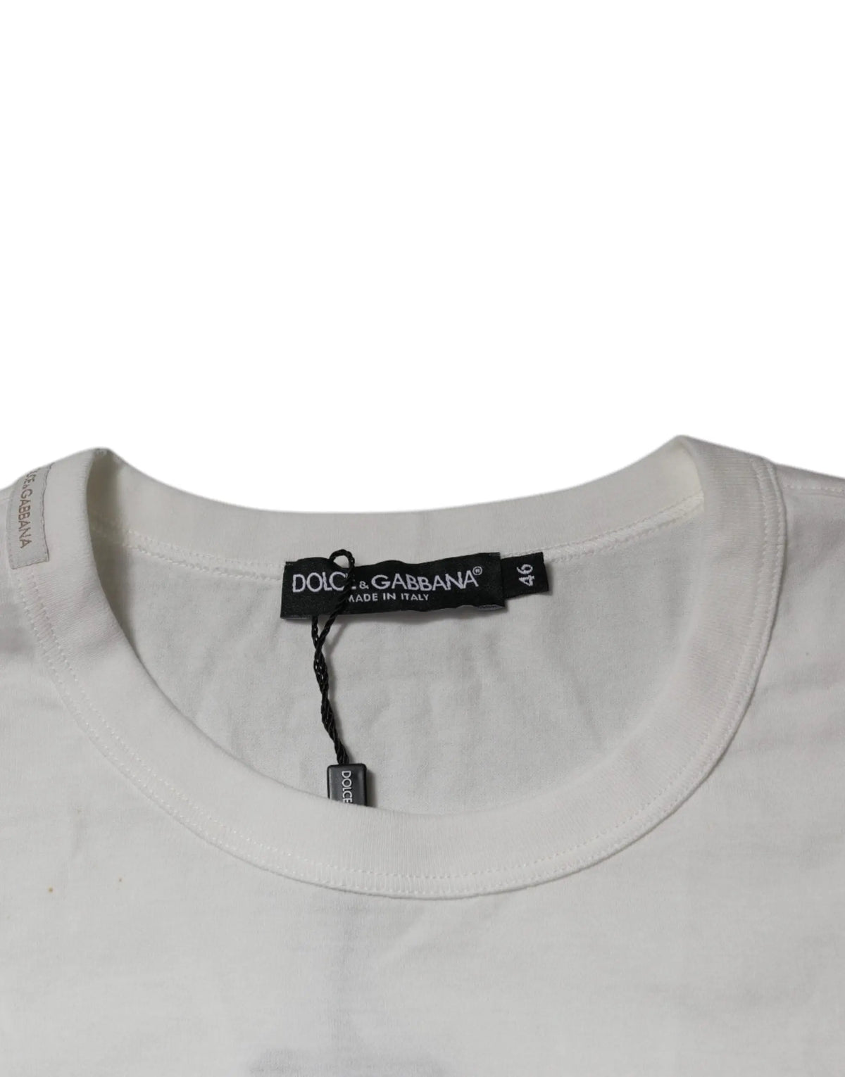 T-shirt blanc dolce & gabbana royals heritage en coton avec étiquette noire made in italy taille 46