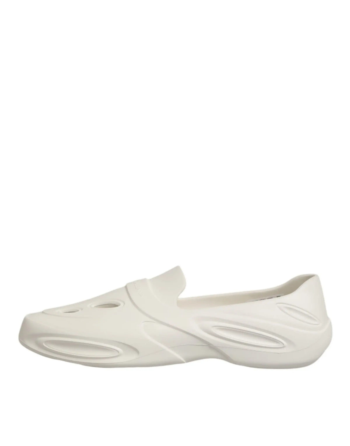 Dolce & gabbana white rubber slides low top sneakers with a sleek modern design in smooth rubber material