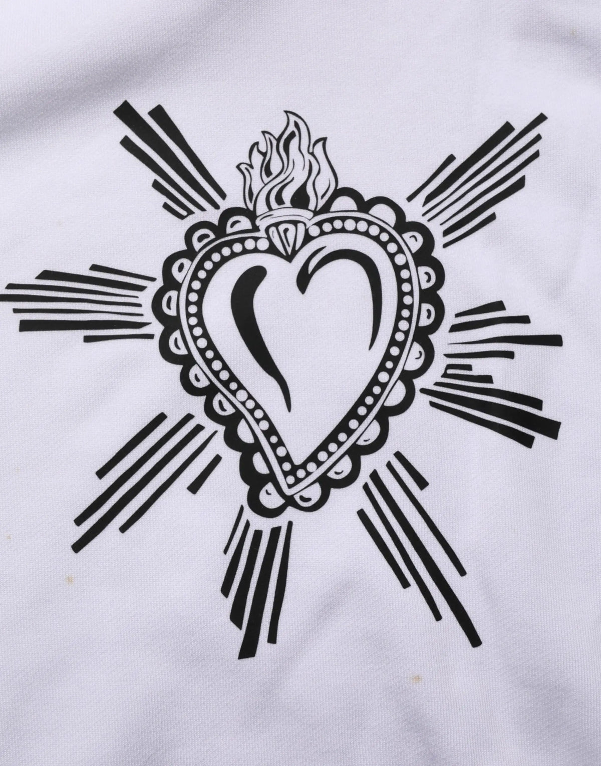 Dolce & gabbana sweat à capuche blanc avec graphique encre noire cœur sacré flamme rayons imprimé