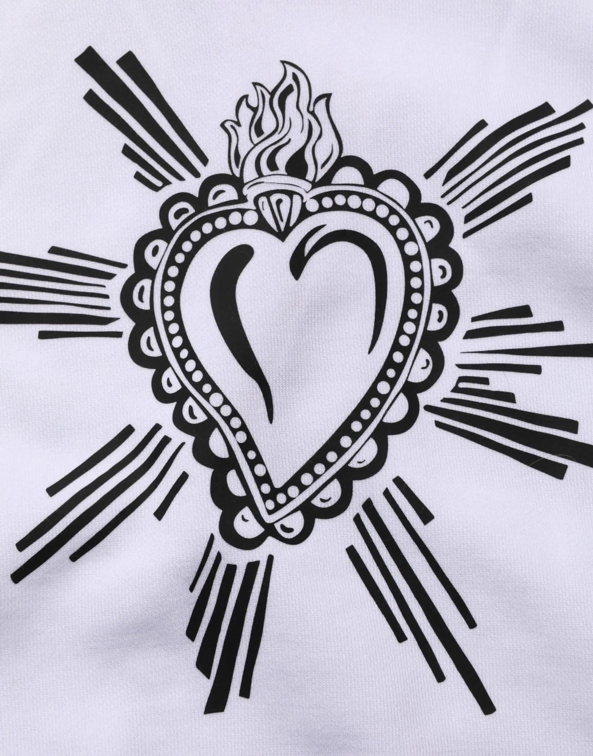 Dolce & Gabbana sweat à capuche blanc en tissu avec illustration encre noire du sacré coeur avec flammes