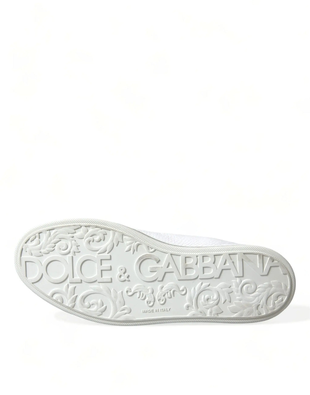 Semelle blanche de chaussure dolce & gabbana saint tropez haute avec motifs floraux embossés et logo marque
