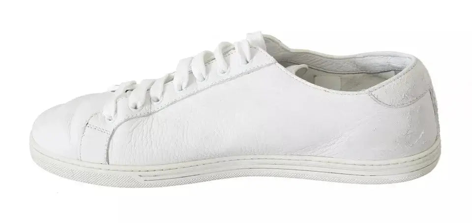 Sneaker homme dolce & gabbana saint tropez en cuir blanc avec lacets assortis et design minimaliste