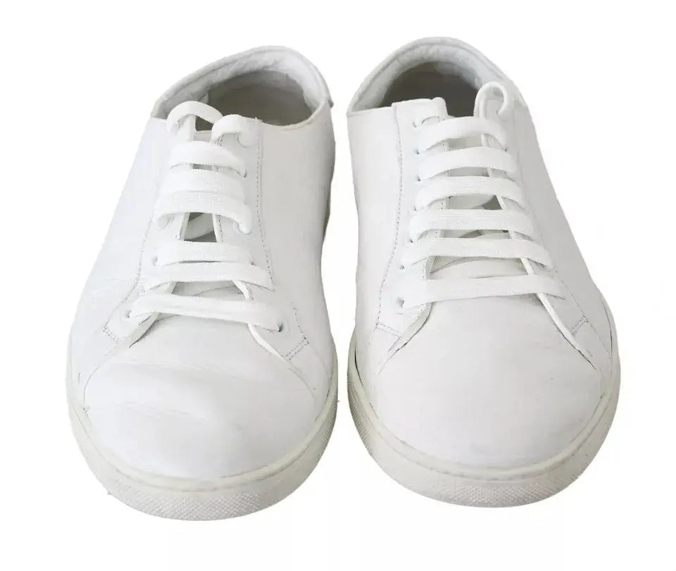 Baskets basses homme dolce & gabbana saint tropez en cuir blanc avec lacets assortis design minimaliste