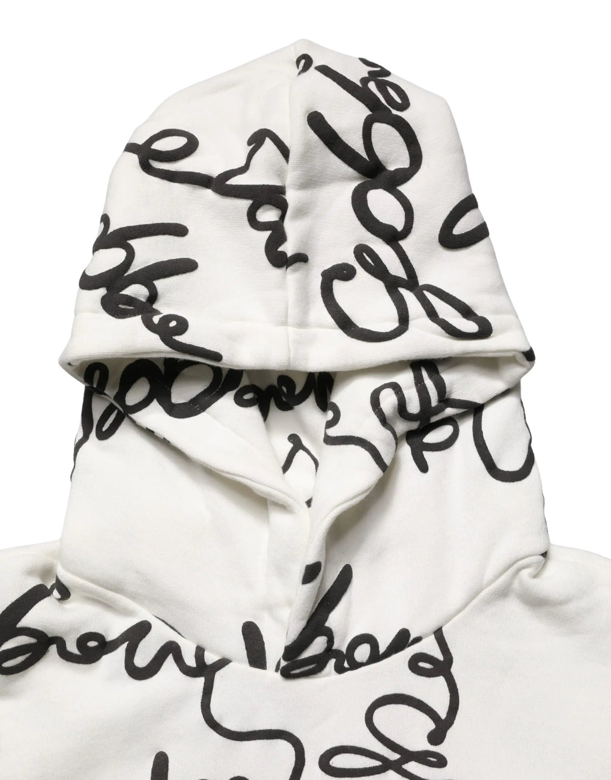Sweatshirt en coton blanc dolce & gabbana avec logo script noir en cursive sur tout le tissu