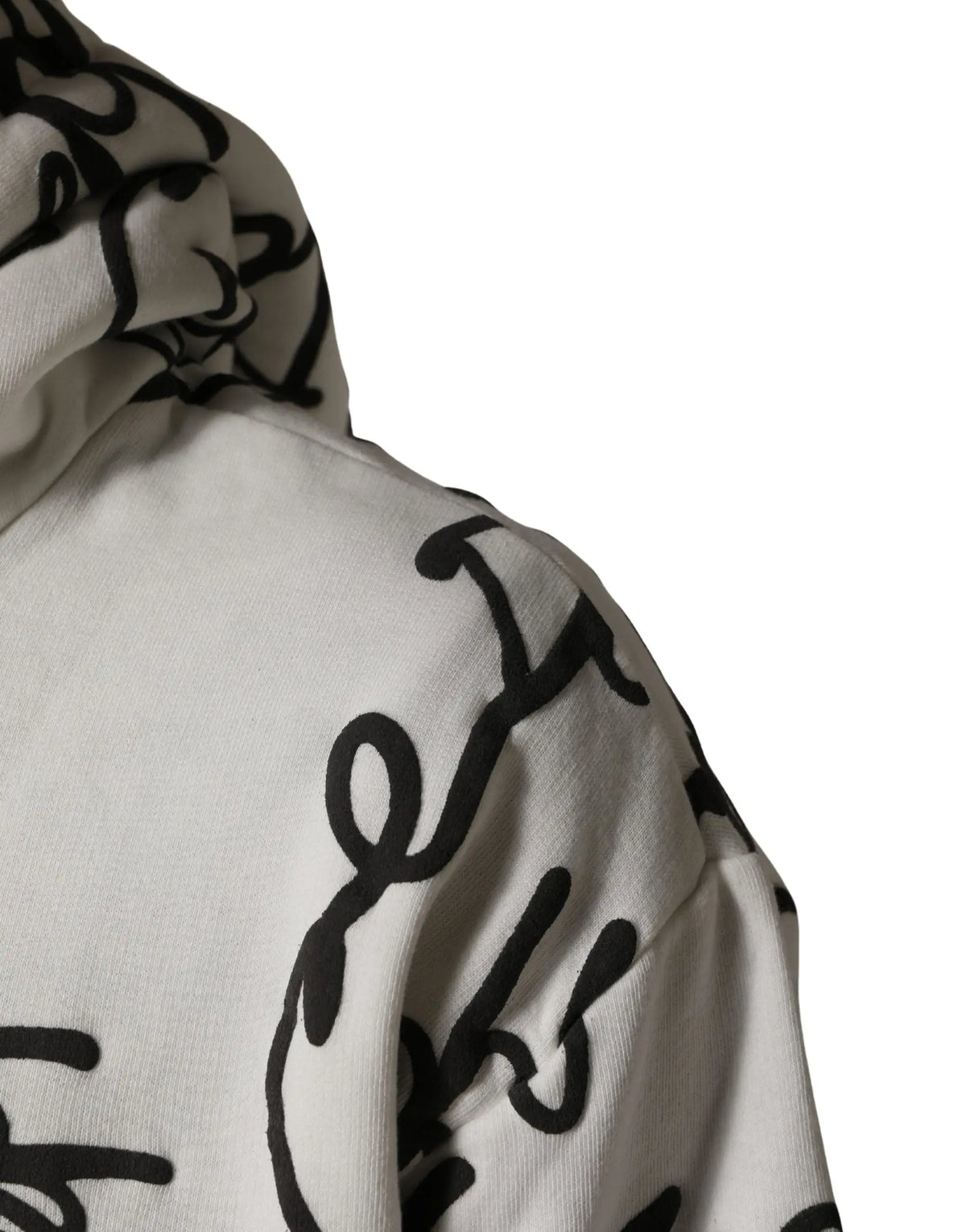 Dolphne & gabbana sweat blanc en coton avec impression logo script noir style graffiti sur le devant