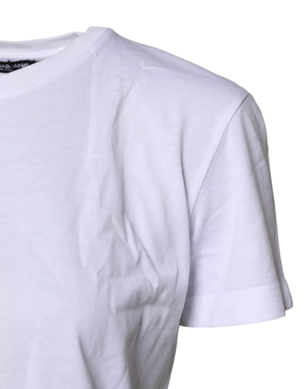 T-shirt dolce & gabbana blanc en coton avec manches courtes et col rond classique