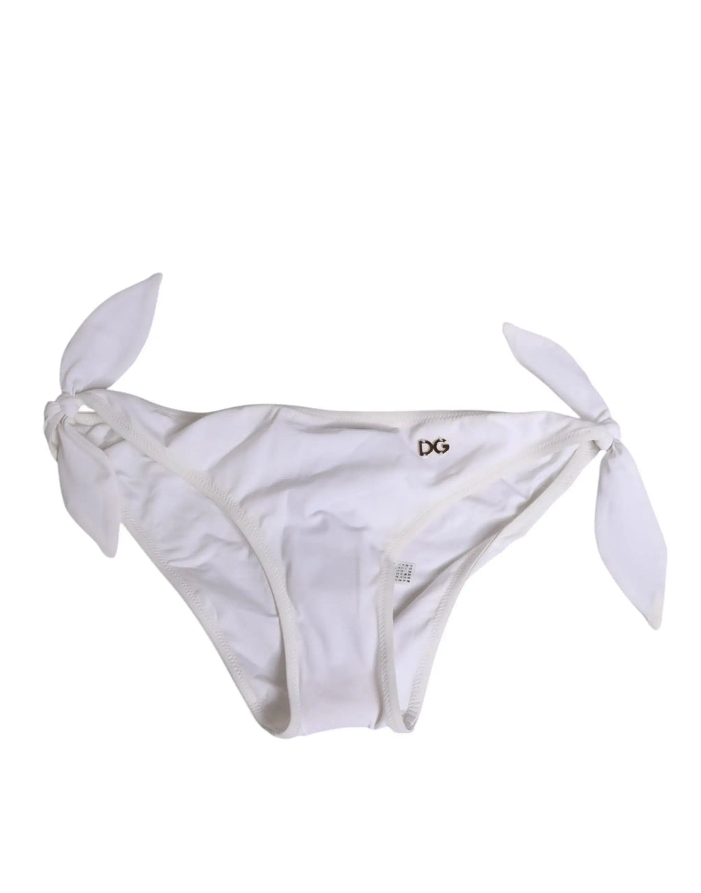 Dolce & gabbana blanc bas de bikini côté noué avec logo pour femme en tissu doux et élégant