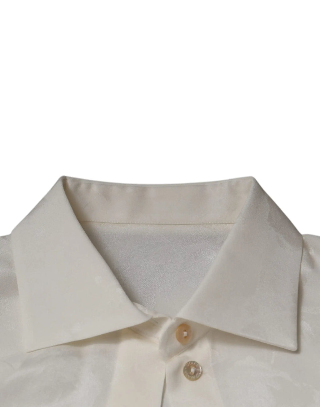 Chemise blanche en soie dolce & gabbana à manches longues avec col classique et éclat subtil