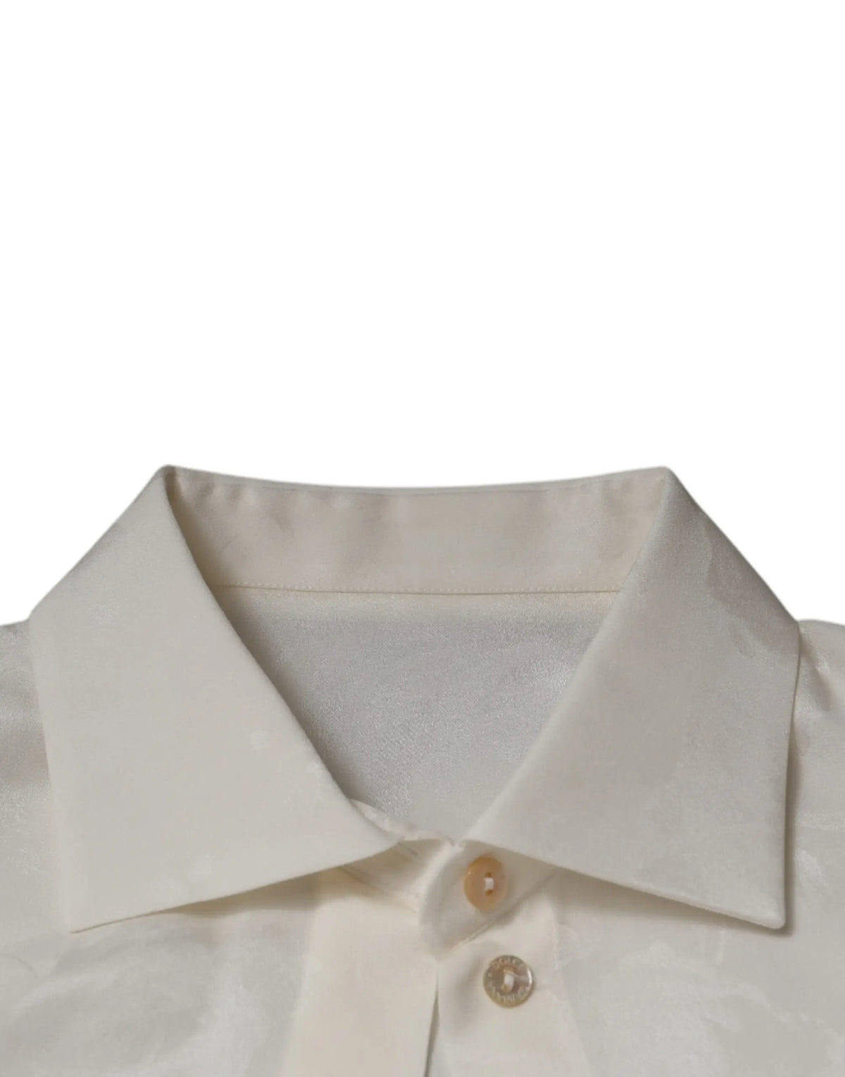 Chemise blanche en soie dolce & gabbana à manches longues avec col classique et éclat subtil