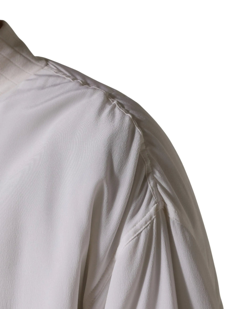 Dolce & gabbana blanc blouson bomber en soie avec fermeture éclair intégrale et blouse en coton doux légèrement brillant