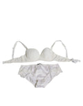 Ensemble lingerie blanc en satin avec bordure en dentelle et bretelles réglables dolce & gabbana