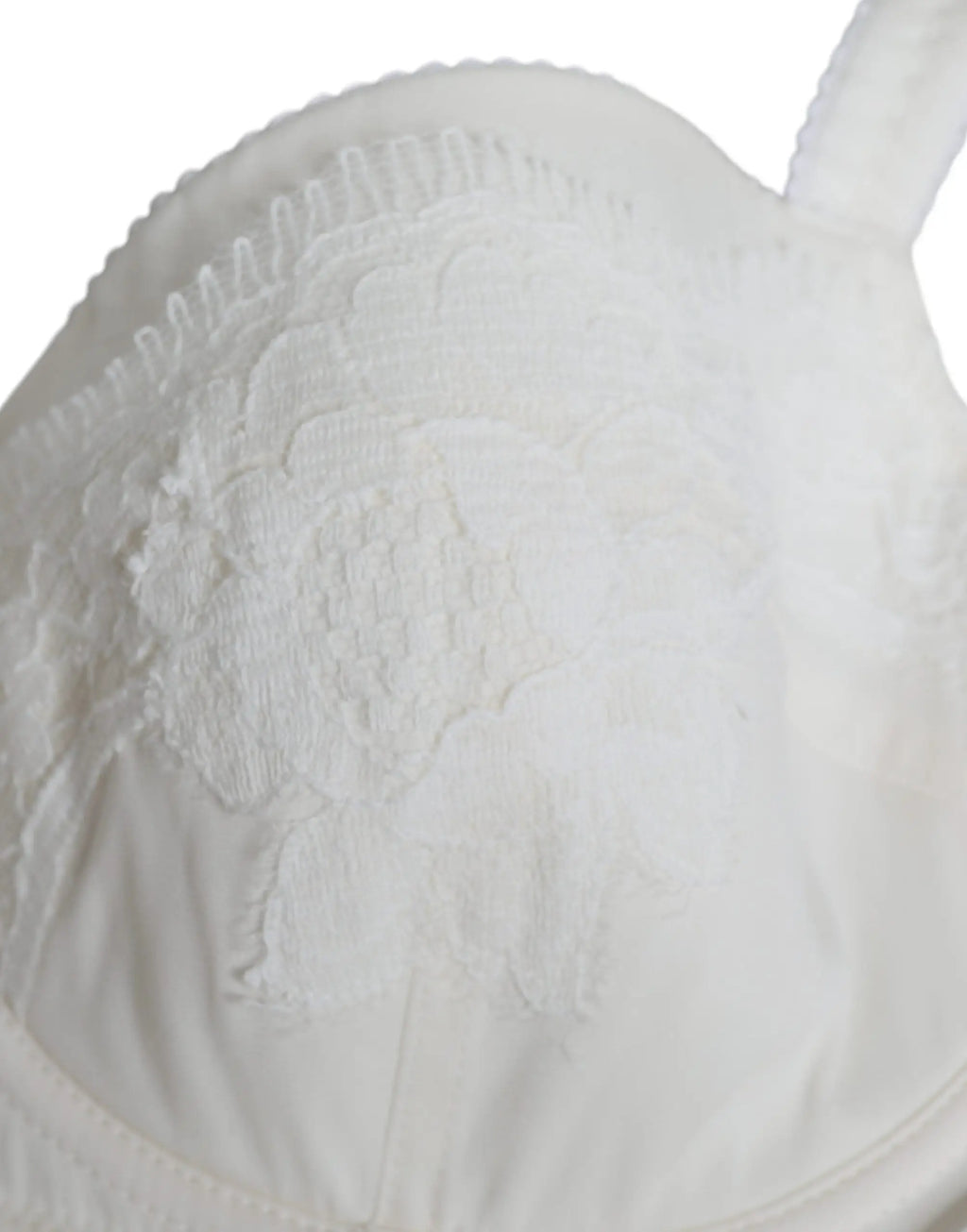 Soutien-gorge balconnet en soie blanc dolce & gabbana avec broderie florale délicate et bords festonnés