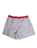 Short de bain dolce & gabbana en coton blanc à rayures grises avec une taille élastique rouge