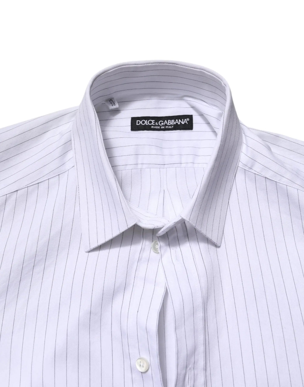 Chemise formelle homme dolce & gabbana blanche en coton à fines rayures noires et col classique