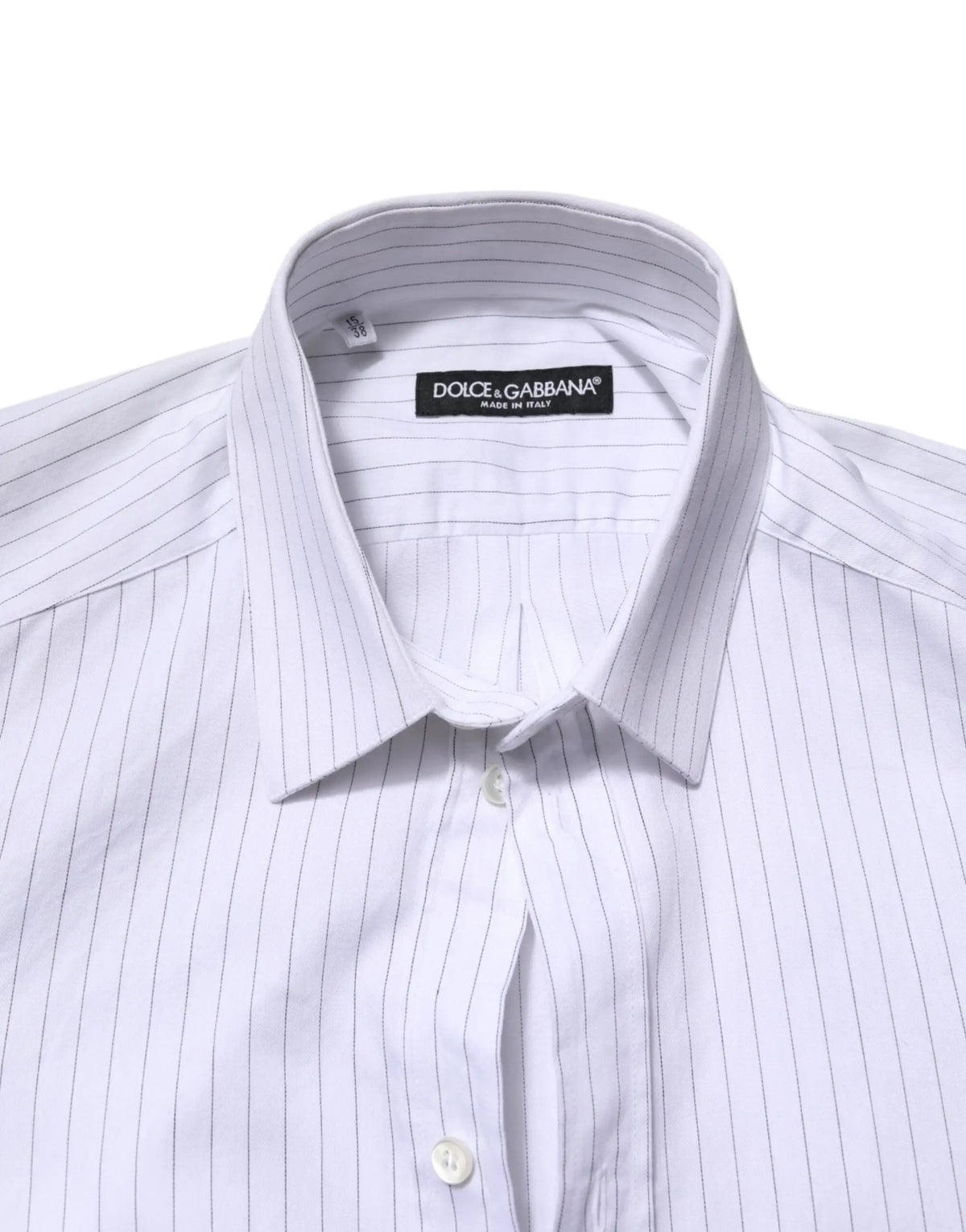 Chemise formelle homme dolce & gabbana blanche en coton à fines rayures noires et col classique